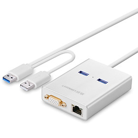 Bộ chuyển đổi USB 3.0 sang VGA /2 cổng USB 3.0 /mạng LAN UGREEN 40242 - Hàng chính hãng
