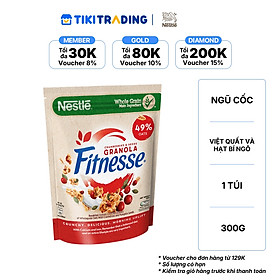 Ngũ cốc ăn sáng Fitnesse Granola Nam Việt Quất & Hạt Bí Ngô (gói 300g)