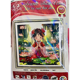 Mua Tranh thêu kín Cô gái bình yên vs8179  kích thước 40 x 40 cm