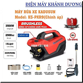 Máy rửa xe Kadusun | Lõi đồng 100% | Chỉnh áp lực | Máy rửa xe mini | Máy xịt rửa gia đình tặng bình bọt tuyết