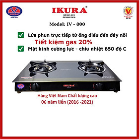 Mua Bếp Gas Đôi Mặt Kính Tiết Kiệm 20% Gas - Kính Cường Lực Chịu Nhiệt ( IV - 800) - Hàng Chính Hãng