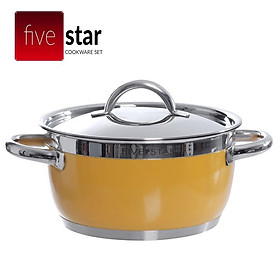 Mua Nồi Inox Sơn Thân Cool Quai Inox 3 Đáy 24cm Fivestar N24-3DM - Hàng Chính Hãng