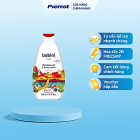 Gel tắm tạo bọt cho trẻ em Bobini Fun mềm mịn hương dâu tây 1+ tuổi 500ML