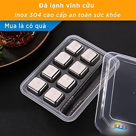 Đá vĩnh cửu siêu lạnh inox 304 cao cấp lạnh nhanh không tan giữ nguyên hương vị đá lạnh bo mềm các góc sáng bóng HADU