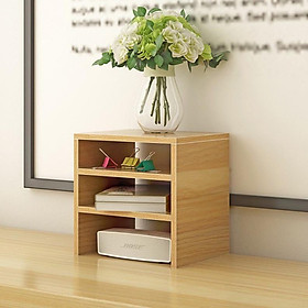 Kệ sách để bàn 3 tầng, giá sách mini kệ đa năng gỗ MDF phủ Melamin decor