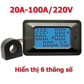 Mua Thiết Bị Đo Công Suất  Công Tơ Điện  Đồng Hồ Điện Tử 6 Thông Số 100A