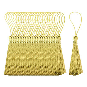 30pcs Tassels Cord Loop Small Knot for Souvenir Bookmarks Accessory Golden
