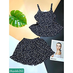 Bộ ngủ 2 dây,đồ bộ nữ,đồ ngủ mặc nhà đùi tầng vải lụa mango cao cấp