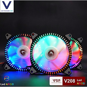 Mua Bộ kit 3 quạt case VSP V207  V208 FULL LED ARGB ( Chính Hãng