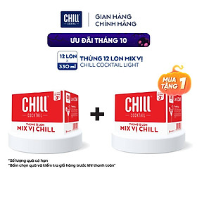 Thùng 12 lon Chill Cocktail mix 10 vị 330ml lon