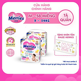 Combo 2 Tã/bỉm quần Merries size M - 58 miếng (Cho bé 6 - 11kg)