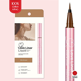 Bút Kẻ Viền Mắt Nhật Bản Không Thấm Nước, Bền Màu, Lâu Trôi Love Liner Liquid Milk Brown Màu Nâu Sữa