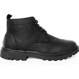Giày Boot Nam Cao Cổ Buộc Dây Tăng Chiều Cao Da Bò Thật Nguyên Tấm HN008 - (Tặng Vớ/Lót Giày)
