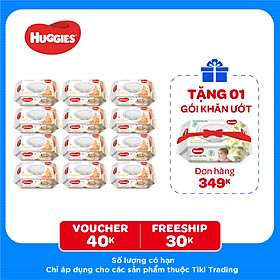 Combo 12 Gói Khăn Ướt Huggies Cacao và Bơ Hạt Mỡ (72 Miếng/ Gói)