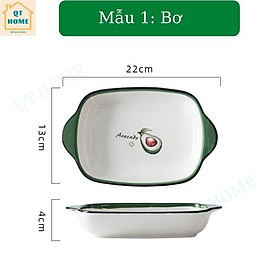 Mua Đĩa Sứ Có Tay Cầm  Khay Nướng Sứ  Dĩa Sứ Sâu Lòng  Họa Tiết Hoa Quả  Trái Cây (Hình Thật)