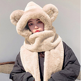 Mũ kèm khăn choàng cổ và găng tay, mũ len mùa đông cho các nàng cực ấm áp