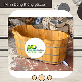 Thùng tắm đôi gỗ sồi , thùng tắm đôi gỗ sồi cao cấp được bo viền 2 lớp sử dụng cho 2 người