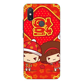 Ốp lưng điện thoại Xiaomi Mi 8 SE hình Đôi Trẻ Chúc Tết - Hàng chính hãng