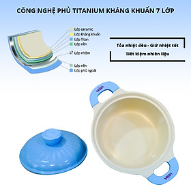 Mua Nồi kháng khuẩn 7 lớp phủ titanium  Happy Home Pro màu xanh dương size 20cm