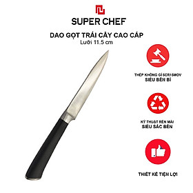 Dao Gọt Trái Cây Chính Hãng Super Chef Tiêu Chuẩn Utility Nhật Bản Bằng Thép Không Gỉ Cao Cấp, An Toàn Vệ Sinh, Siêu Sắc Bén Thích Hợp Xử Lý Thao Tác Tỉ Mỉ, Siêu Tiện Lợi và Lâu Cùn ( lưỡi dài 11.5cm) 