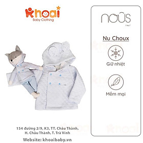 Áo khoác Jacket Nous xanh zigzag - Chất liệu Nu Choux 95% cotton thiên nhiên