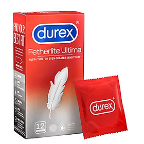 Bao Cao Su Siêu Mỏng Durex Fetherlite Ultima (12s) - Size 52mm - Ôm Sát - Nhập Khẩu Thái Lan