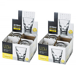 Combo 02 Bộ 4 Cốc Thủy Tinh 315ml hàng nội địa Nhật Bản