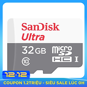 Thẻ Nhớ microSDHC SanDisk Ultra 32GB UHS-I - 80MB/s - Hàng Nhập Khẩu