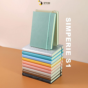 SIMPERIE S1 - Sổ tay bìa cứng da PU - 200 trang có đánh số -  Line và Dot - kem 100gsm - [STHM stationery