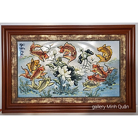 Mua TRANH SỨ ĐẮP NỔI - CỬU NGƯ QUẦN TỤ