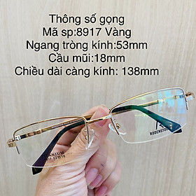 Gọng kính titanium 8912 8915 8917 8918 nửa khung thời trang nam siêu nhẹ siêu bền OURESS - 8912-8917vang