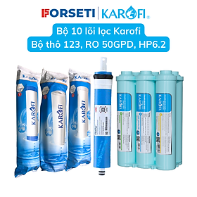 Mua Combo Bộ 10 Cấp Lõi Lọc Karofi bộ lọc thô 1 2 3 và màng RO 50GDP  Cụm chức năng Đúc Nguyên Khối Karofi SMAX Hiệu Suất Cao  Hp6.2 Hydrogen - Hàng Chính Hãng