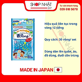 Túi 30 vòng đeo tay chân đuổi muỗi (hương trái cây) Nội địa Nhật Bản