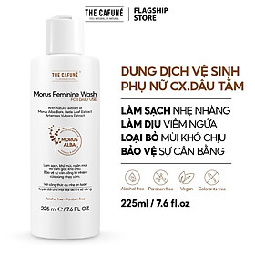 Dung Dịch Vệ Sinh Phụ Nữ Morus Feminine Wash The Cafuné, Chiết Xuất Dâu Tằm, Dưỡng Ẩm, Ngăn Mùi, Ngừa Khuẩn 225ml