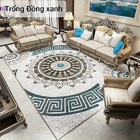 Thảm trải sàn Sofa trang trí phòng khách Bali in 3D Nhung nỉ lì cao cấp