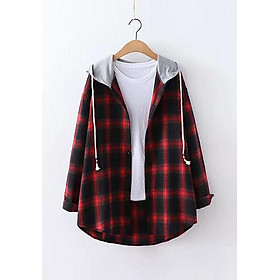 Áo Sơ Mi Nữ Sọc Caro Phối Nón 797