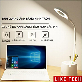 Mua Đèn Bàn Học Đọc Sách LED Chống Cận 03 Chế Độ Ánh Sáng Vàng Bảo Vệ Mắt Có Hộp Bút Và Giá Để Điện Thoại