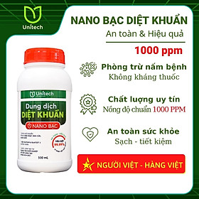 Mua Dung dịch nano bạc diệt khuẩn Unitech | nguyên chất Diệt sạch nấm bệnh  vi khuẩn hoa hồng  phong lan  xử lý nước ao nuôi tôm ốc cá (500ml)