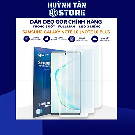 Mua Dán dẻo note 10 note 10 plus trong suốt chính hãng GOR combo 3 miếng phụ kiện điện thoại huỳnh tân store - Hàng nhập khẩu