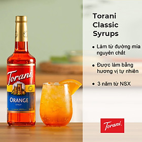 Siro Cam Pha Chế Vị Cam Quýt Ngọt Ngào Torani Classic Orange Syrup 750ml Mỹ - Hoàn Hảo Cho Soda & Nhiều Thức Uống Khác