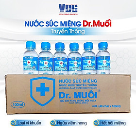 Combo 6 chai Nước súc miệng Dr. Muối truyền thống (100ml)-Ngừa viêm họng, sâu răng, loại vi khuẩn, trắng răng, hết hôi miệng