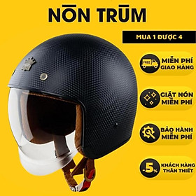 Nón bảo hiểm 3/4 ROYAL M139 có kính âm VÂN CARBON