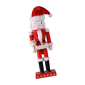 25cm Nutcracker Santa Figurine Decor Collectible Wooden Party Favors Christmas Traditional Statue for Themed Party Adults Kids Girls Boys