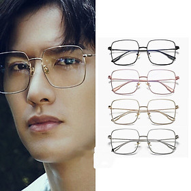 Kính Mát Nam Nữ Mắt Vuông Bản To Kim Loại Chống Nắng UV, Chống Ánh Sáng Xanh Ulzzang Hàn Quốc