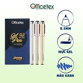 Bút Gel Officetex mực xanh OT-GP0023BU màu ngẫu nhiên 4 cây