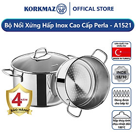 Mua Bộ nồi xửng hấp inox 18/10 Korkmaz Perla 20cm