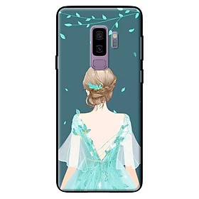 Ốp in cho Samsung Galaxy S9 Plus Cô Gái Nền Xanh - Hàng chính hãng
