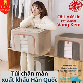 Túi chăn màn khung sắt xuất khẩu Hàn Quốc, Túi đựng chăn mền quần áo cao cấp chính hãng D Danido