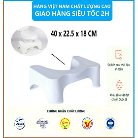 Ghế kê chân toilet, bồn cầu chống táo bón Việt Nhật, ghế kê chân đi vệ sinh cho bé siêu bền tiện dụng tặng kèm khăn lau pakasa - Hàng Việt Nam