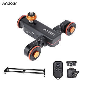 Andoer Camera Video Dolly Slider Kit with 3-wheel Auto Dolly Car 3 Speed Adjustable + 60cm/23.6in Track Rail Camera